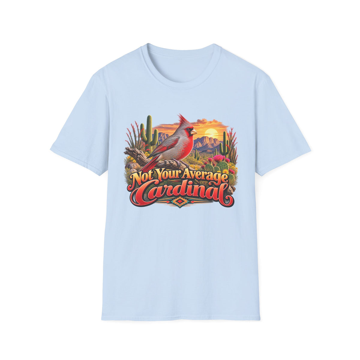 Cardinal Desert Sunset T-Shirt — "Not Your Average Cardinal" Graphic Tee