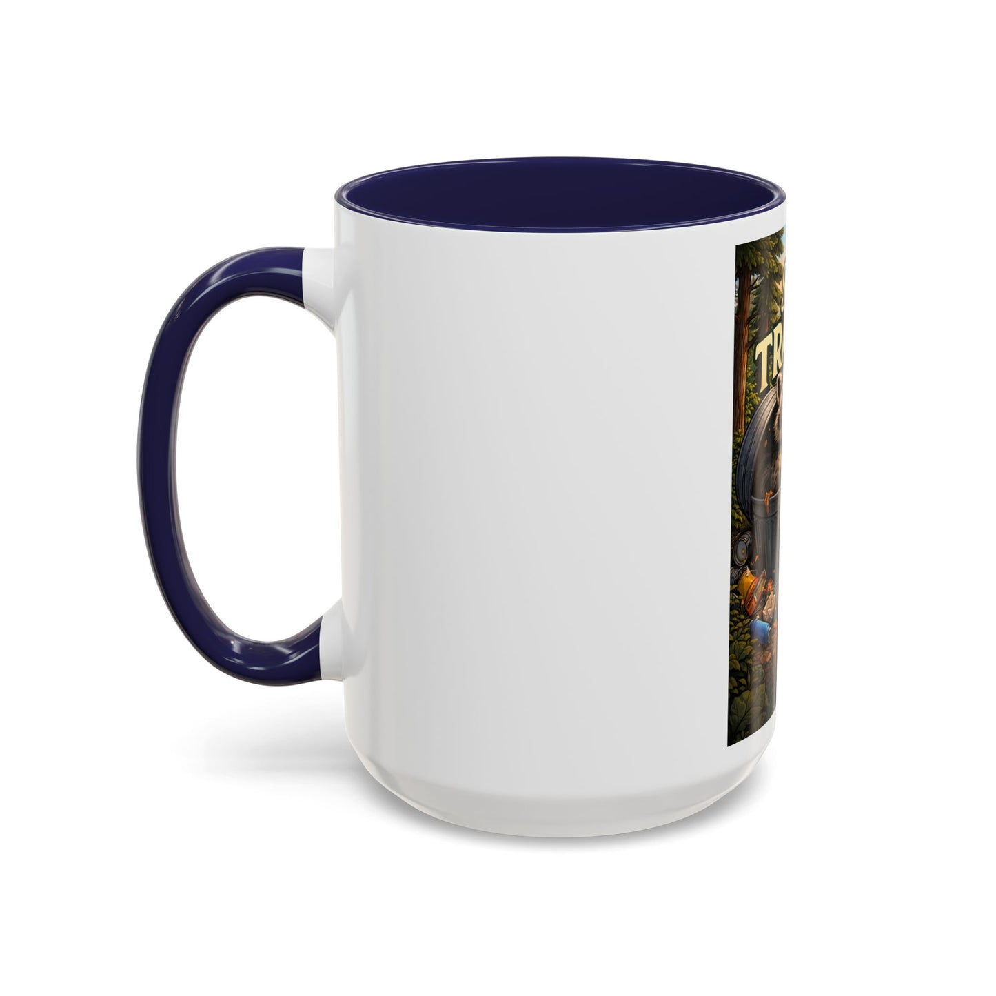 Stay Trashy Coffee Mug — Funny Raccoon Trash Can Design, Novelty Gift for Friends & Family