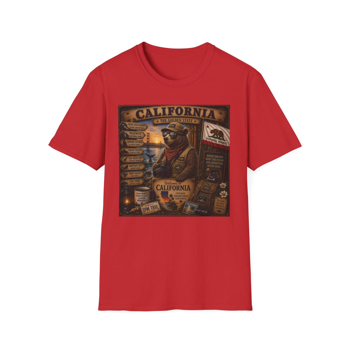 California Golden State Vintage Bear Graphic T-Shirt