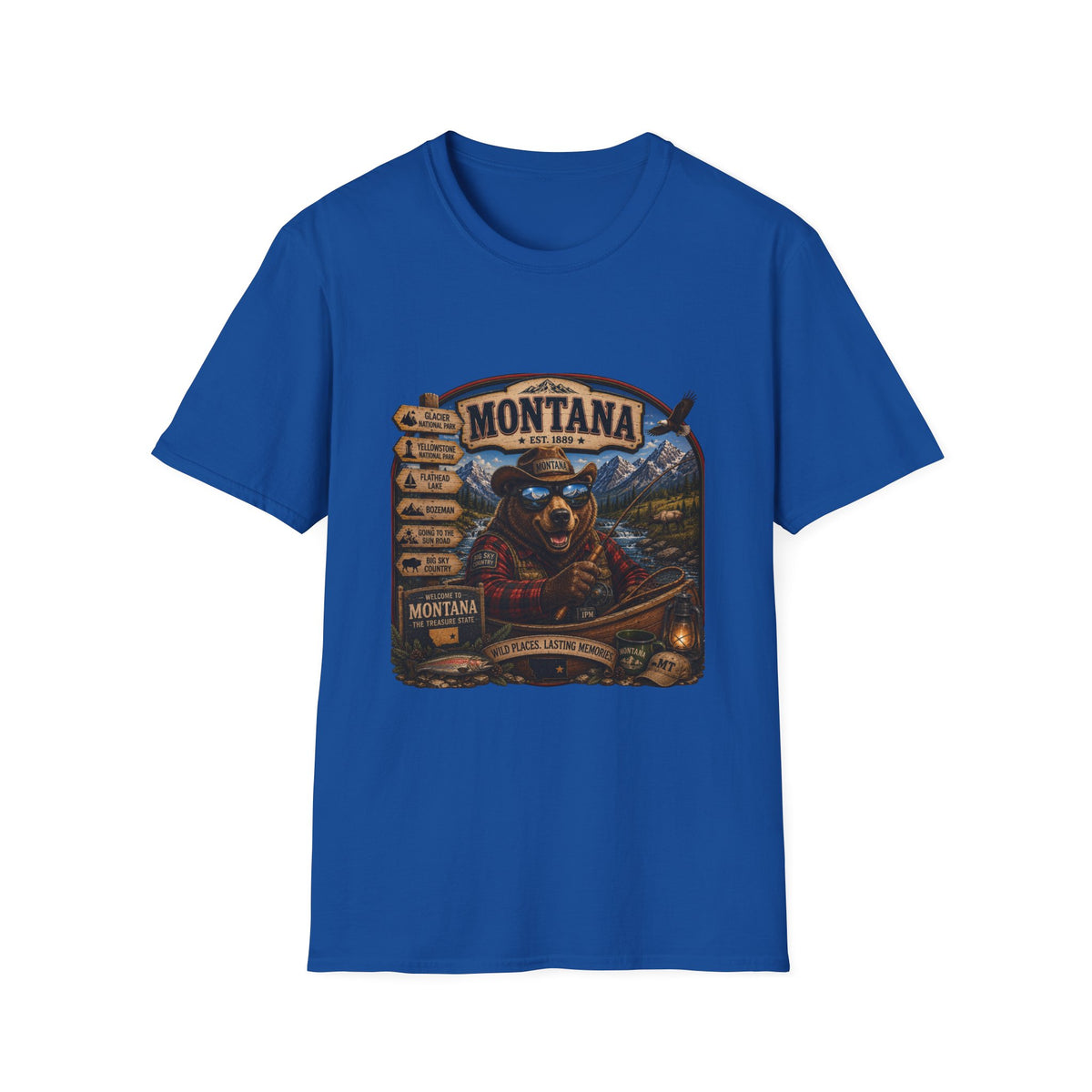 Montana Bear Graphic T-Shirt — Vintage Outdoor Scenic Tee