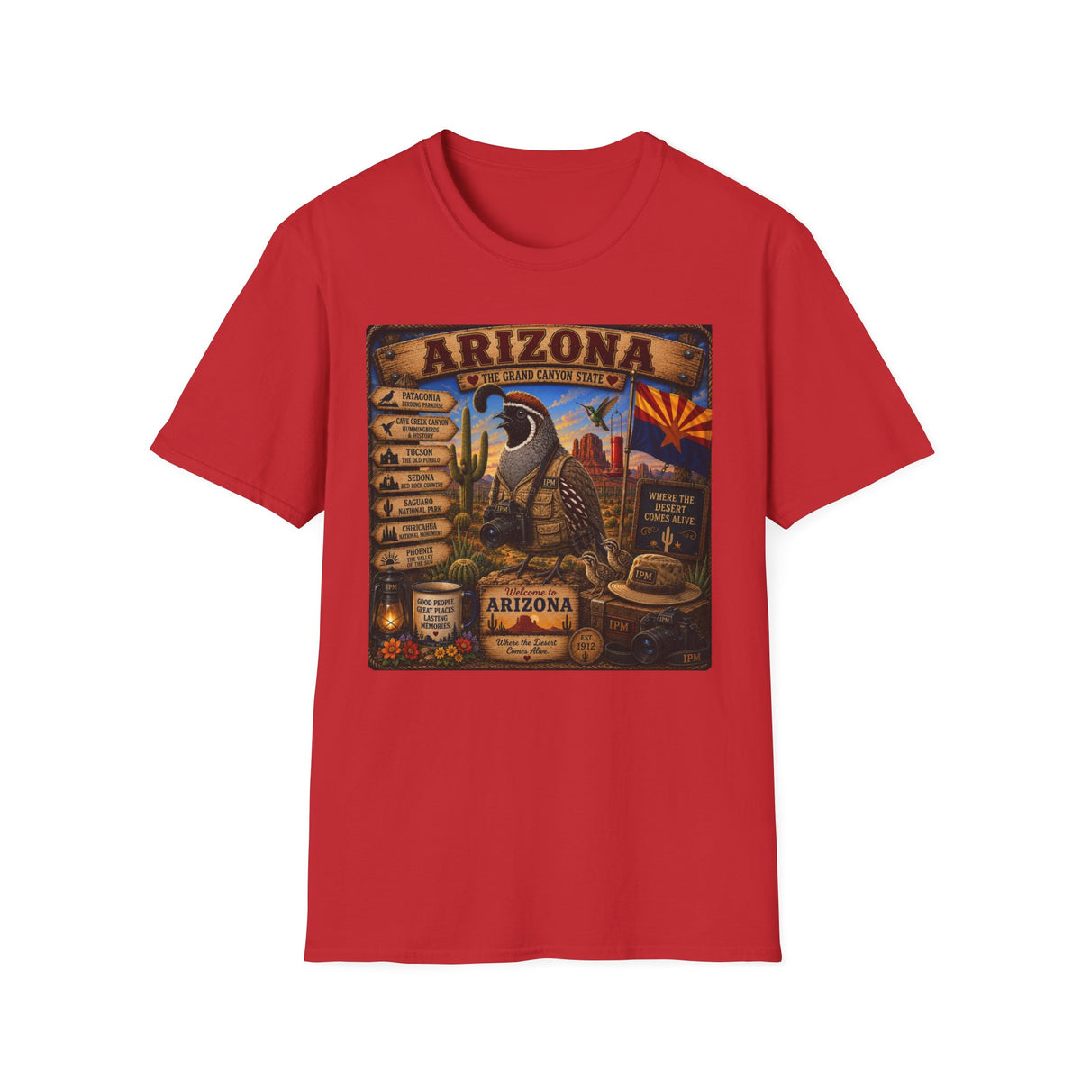 Arizona Vintage State Poster T‑Shirt — Grand Canyon Travel Tee