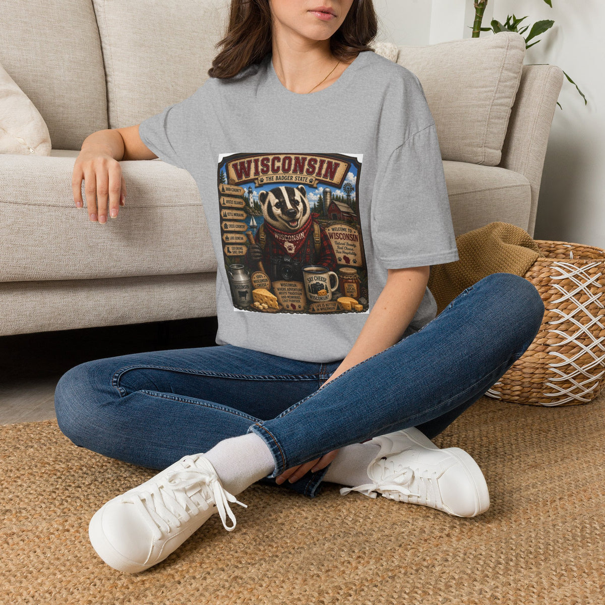 Wisconsin Badger Retro Travel T-Shirt — Vintage State Pride Tee