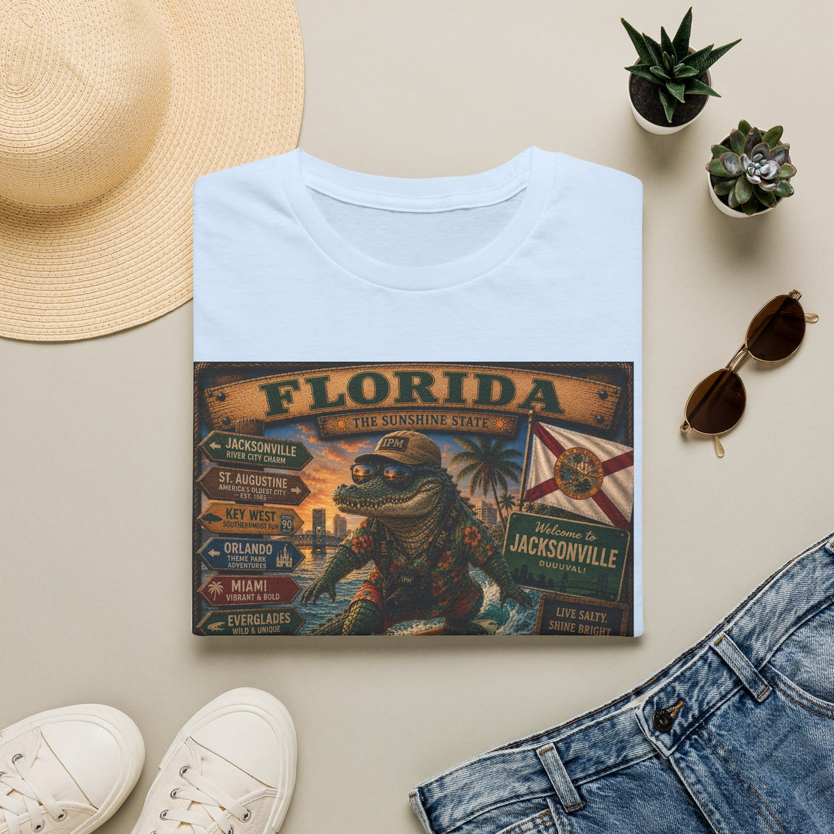 Florida Alligator Vintage Travel T-Shirt