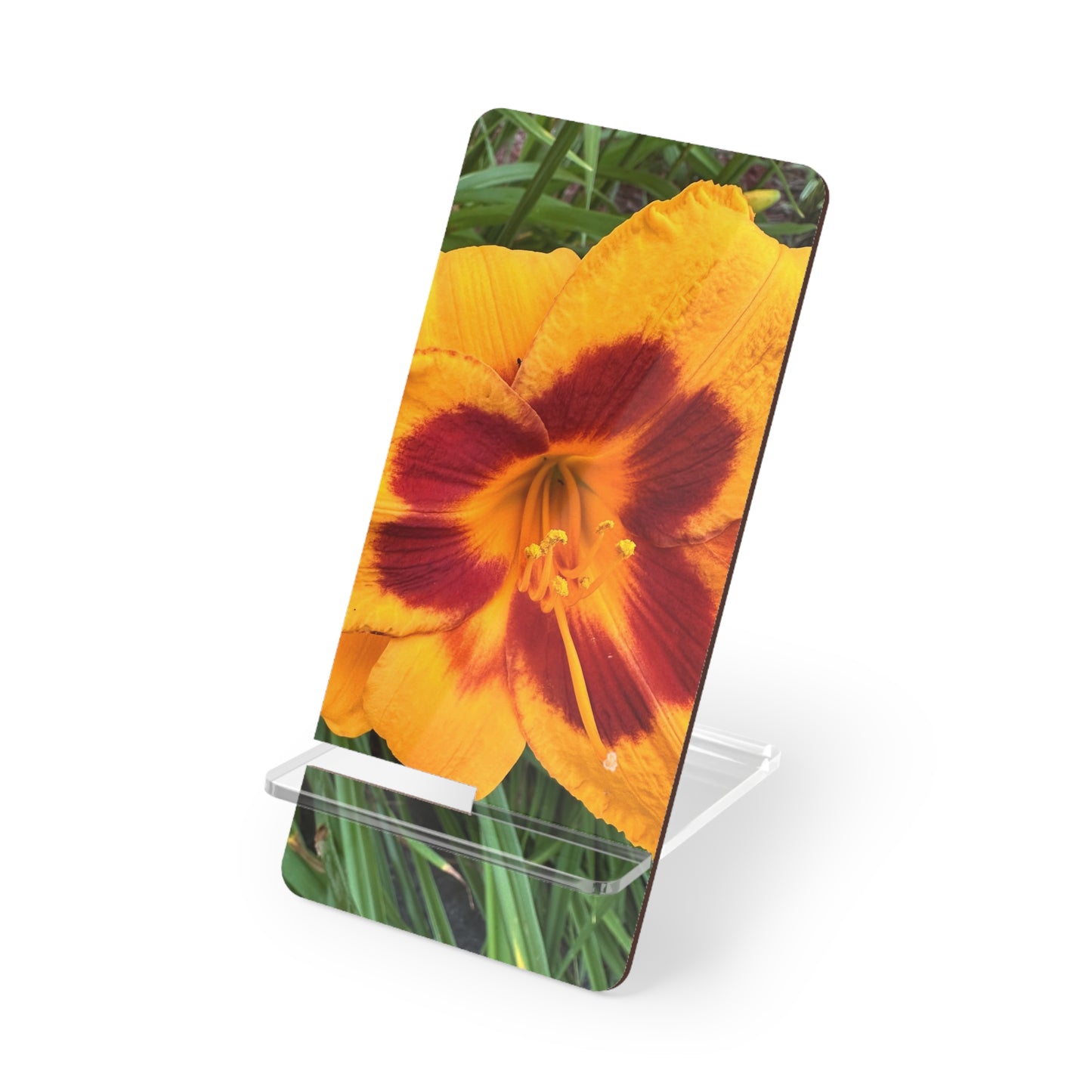 Floral Daylily Phone Stand — Foldable Acrylic Mobile Display