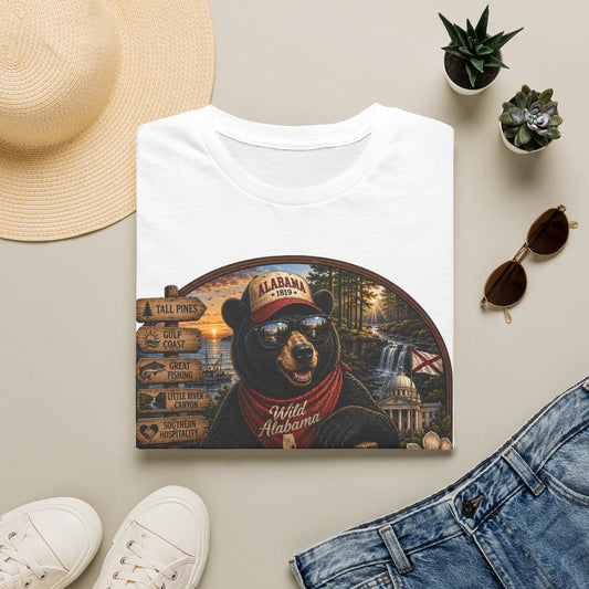 Alabama Bear Graphic T-Shirt — Vintage State Pride Tee