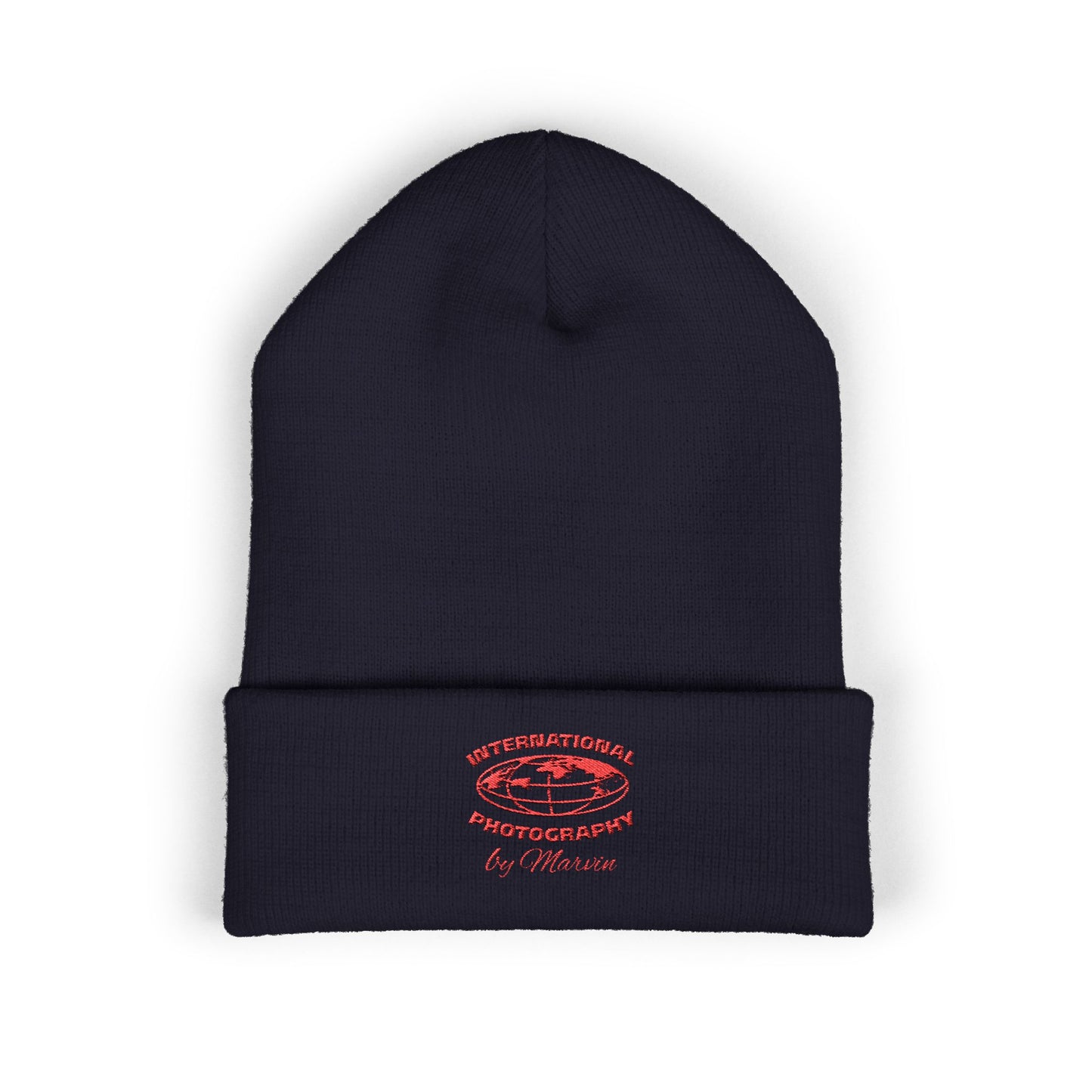 Classic Embroidered Beanie - Cozy Winter Hat, Photography Gift, Trendy Knit Cap, Casual Streetwear, Unisex Apparel, Winter Accessory