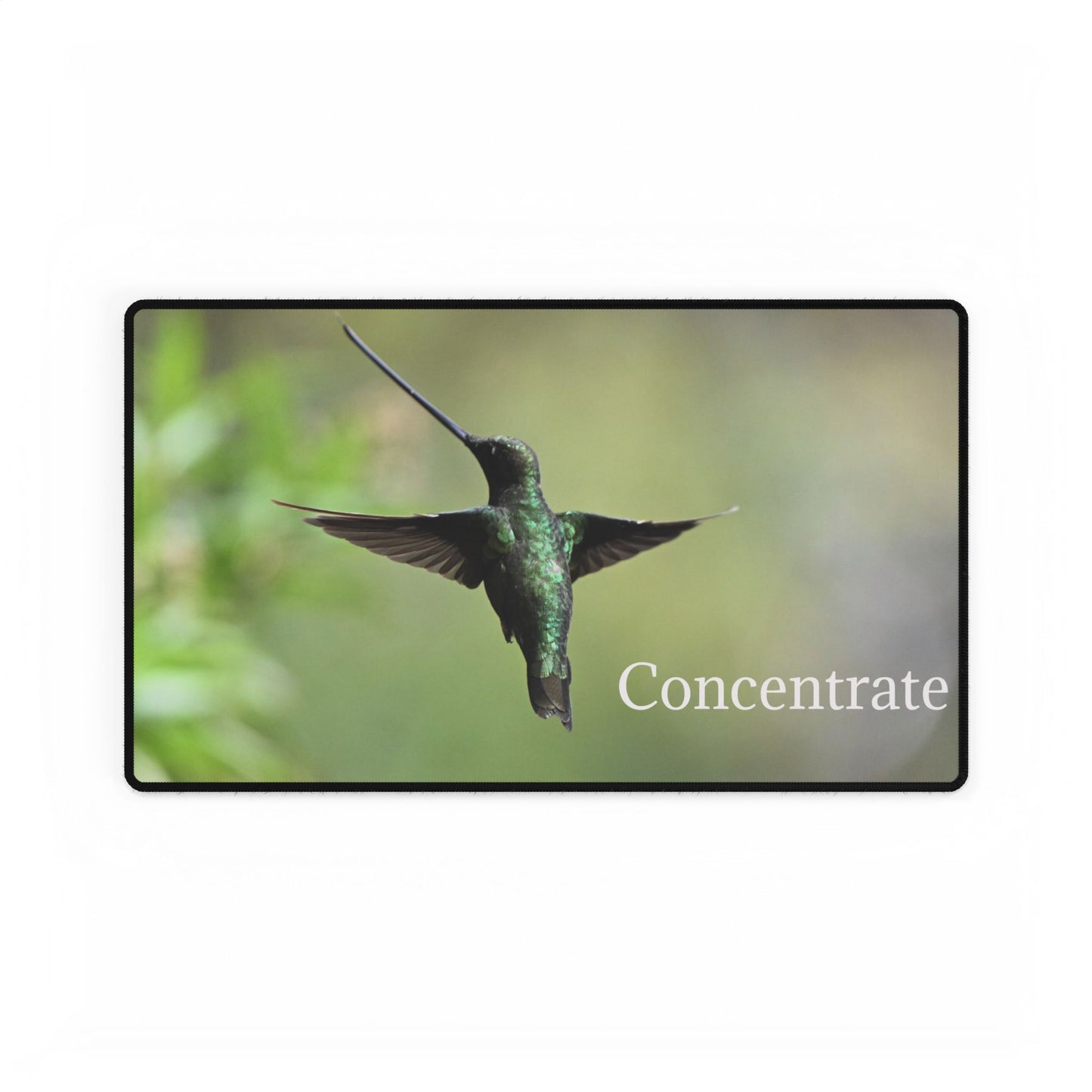 Hummingbird 'Concentrate' Desk Mat — Large Motivational Mouse Pad