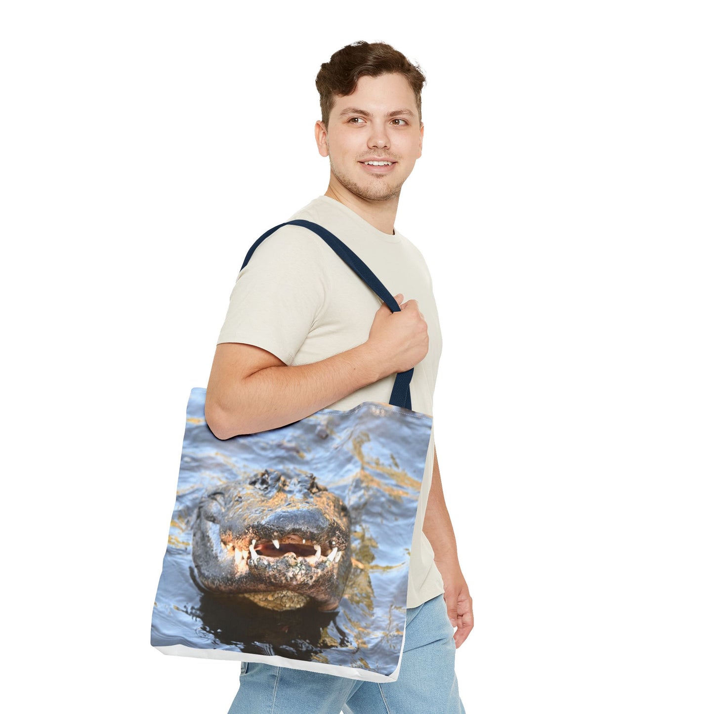 Alligator Print Tote Bag, Eco-Friendly Shopping Bag, Wildlife Lover Gift, Summer Essential, Beach Tote, Animal Lover Accessories