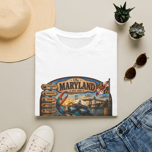 Maryland Vintage Crab T-Shirt – Chesapeake Bay Coastal Travel Tee