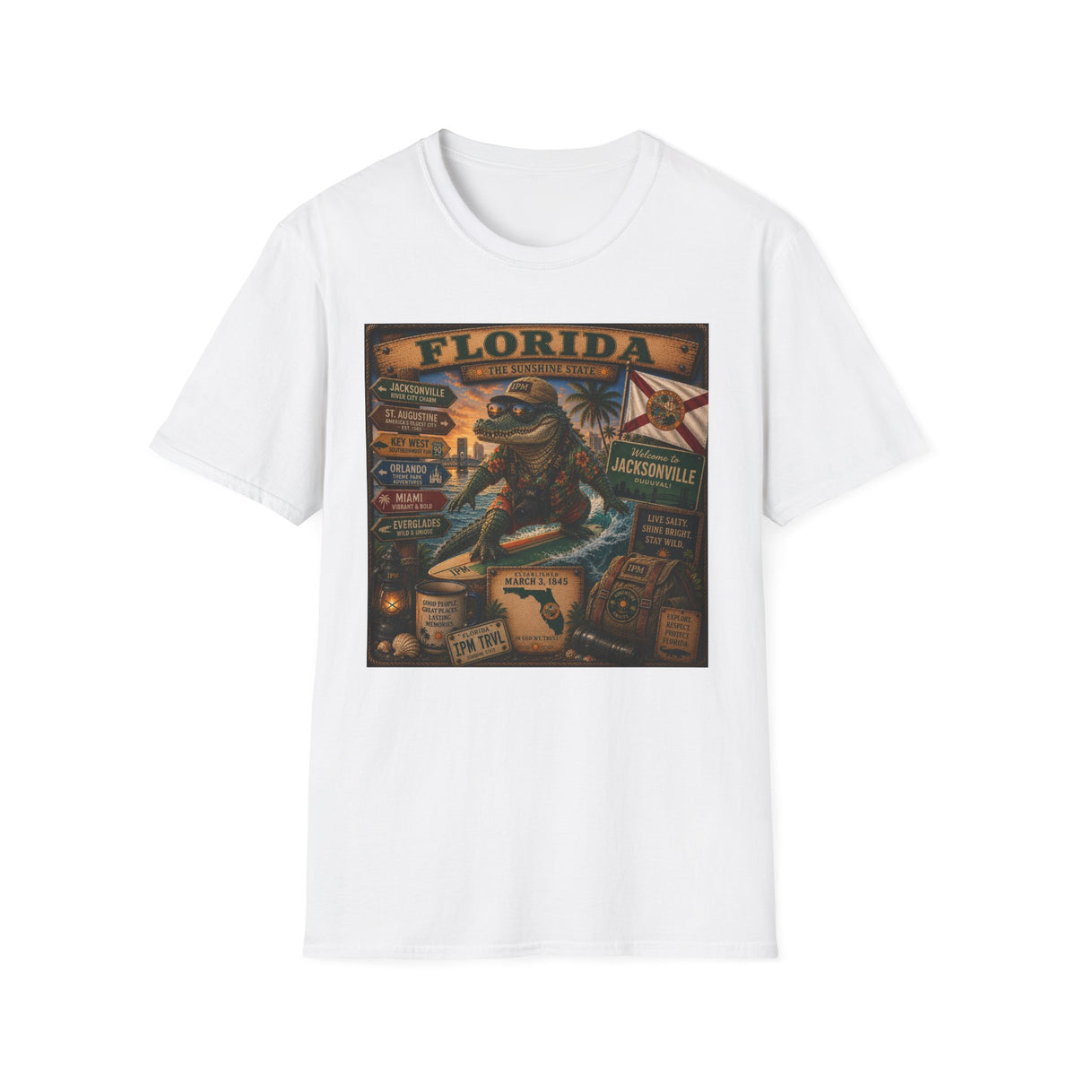 Florida Alligator Vintage Travel T-Shirt