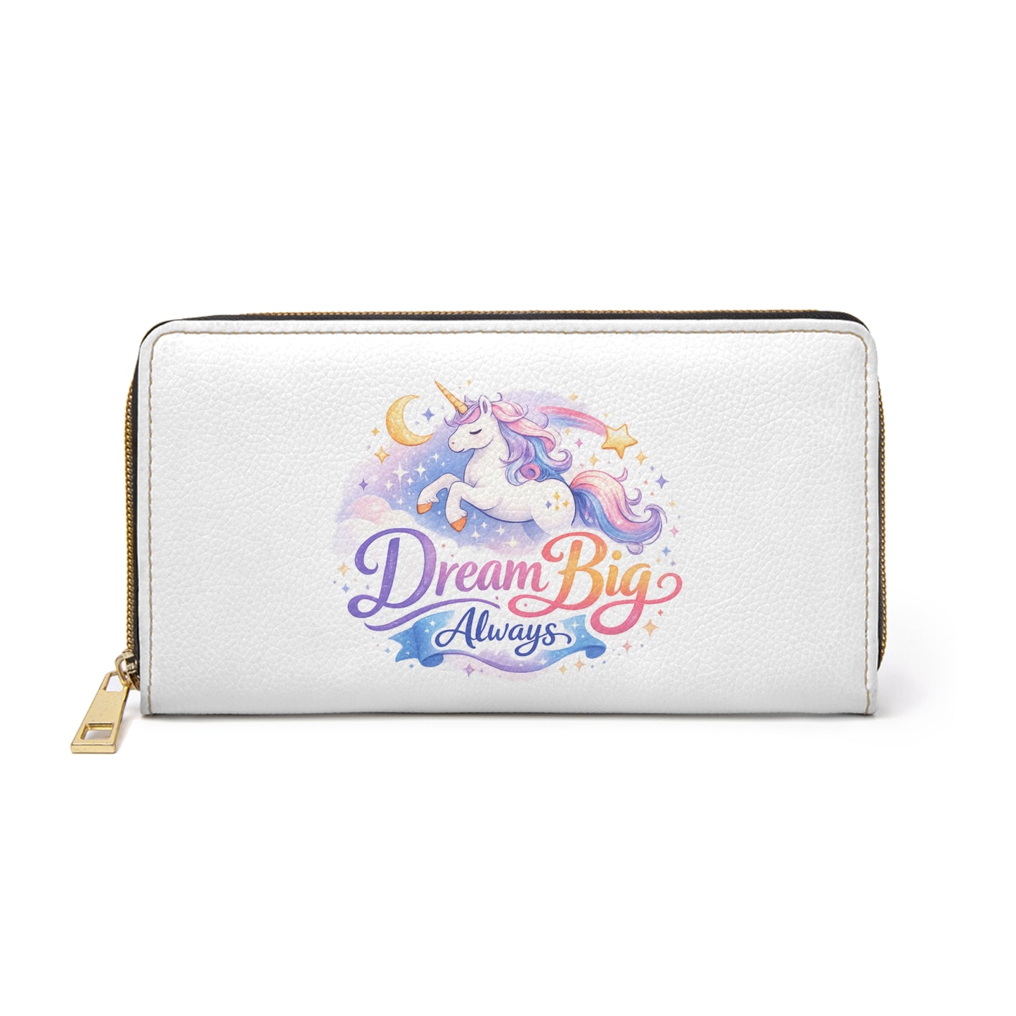 Dream Big Always Unicorn Zipper Wallet — Magical Pastel Unicorn Wallet