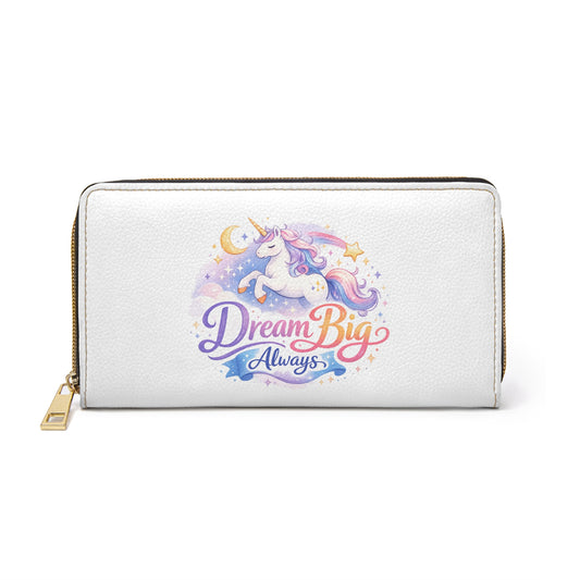 Dream Big Always Unicorn Zipper Wallet — Magical Pastel Unicorn Wallet