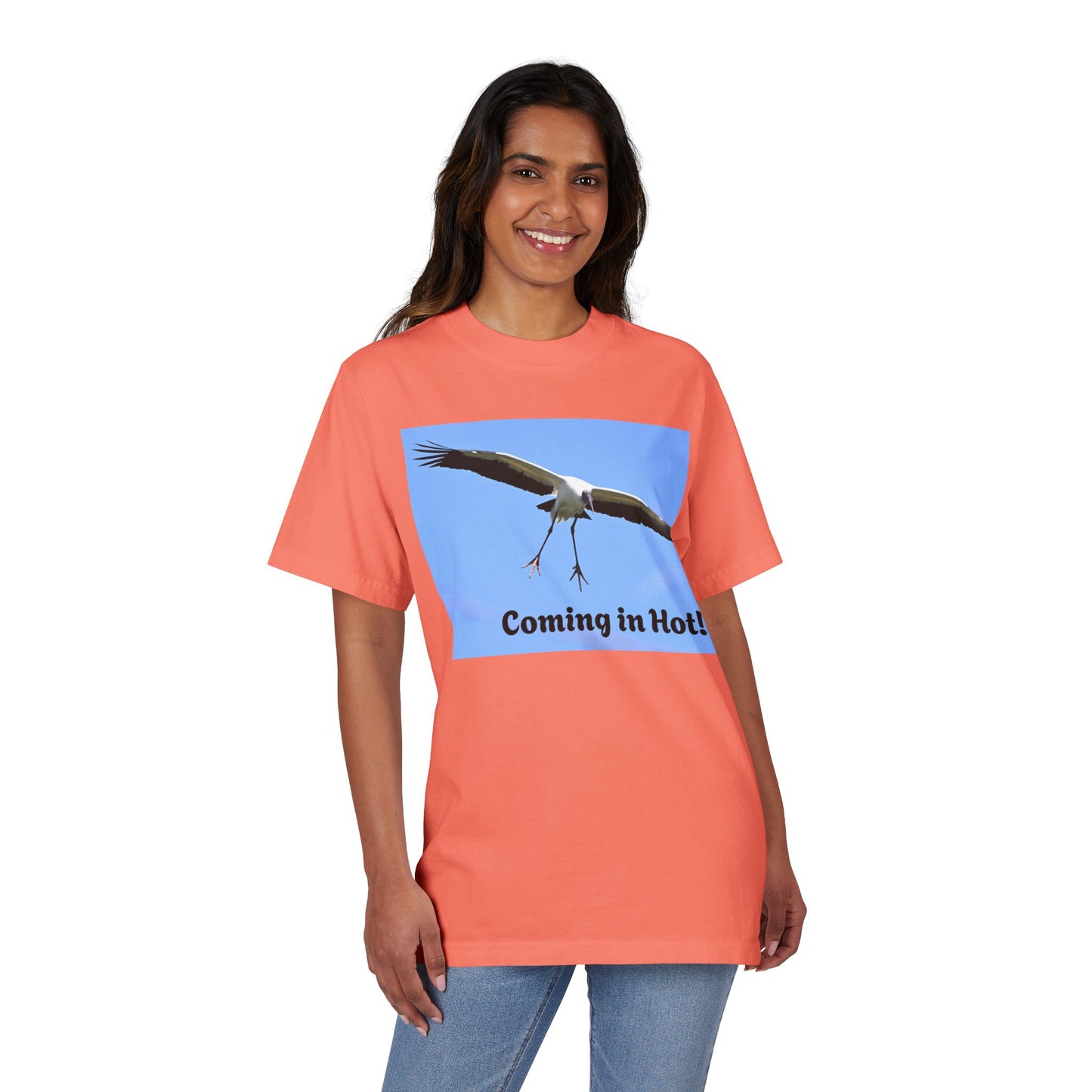 Unisex Garment-Dyed T-Shirt - 'Coming in Hot!' Fun Graphic Tee, Casual Wear, Gift for Bird Lovers, Summer Fashion, Birthday Present