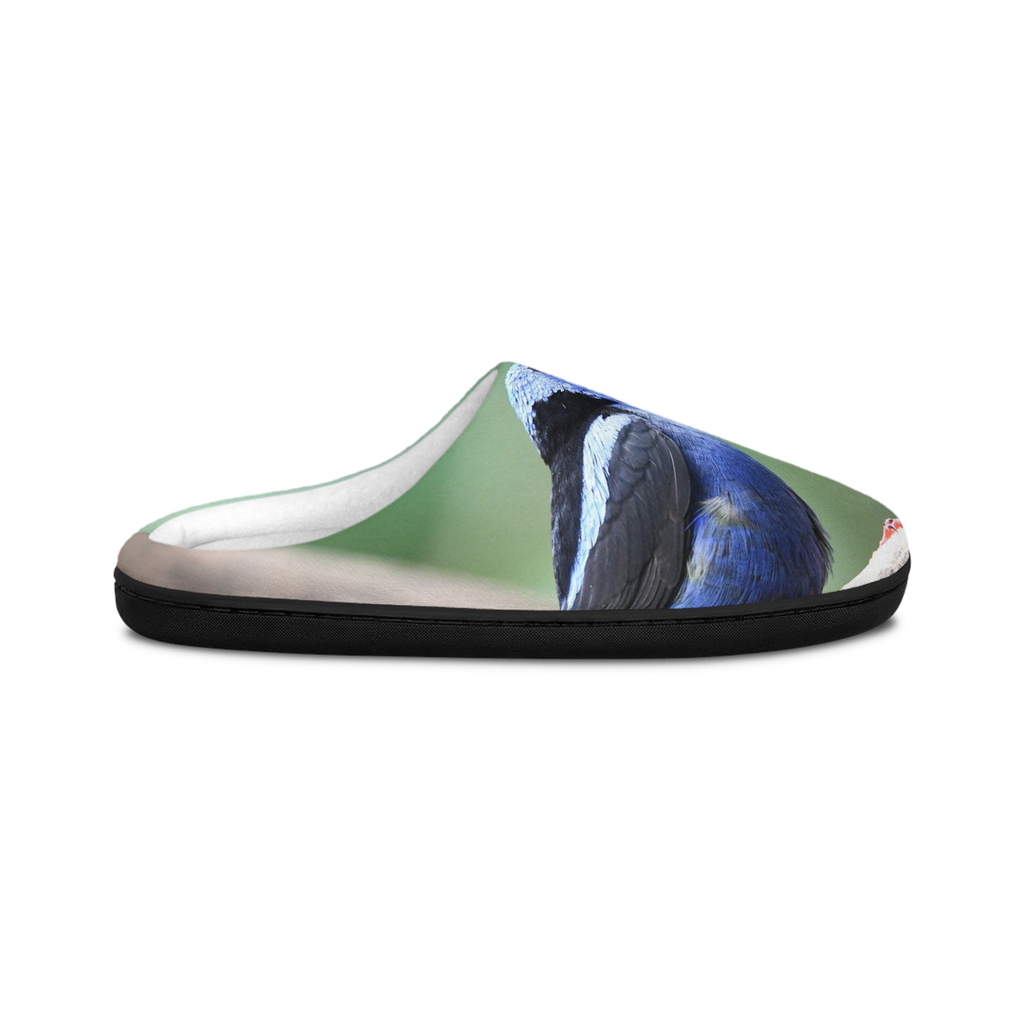 Blue Wren Indoor Slippers — Cozy Women's Bird Print House Shoes