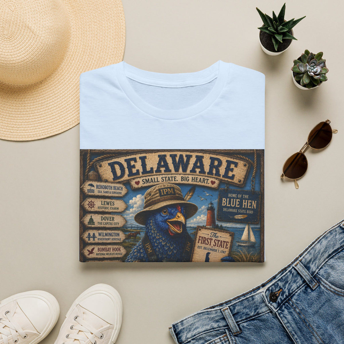 Delaware Blue Hen Vintage State Pride T-Shirt