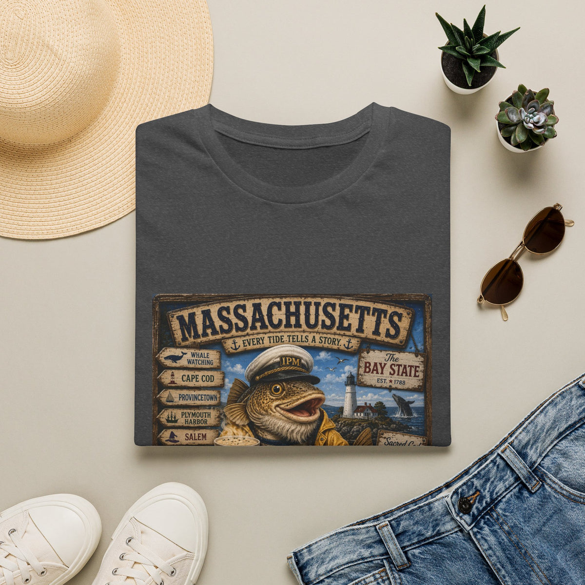 Massachusetts Fisherman T-Shirt – Vintage Cape Cod & Bay State Nautical Tee