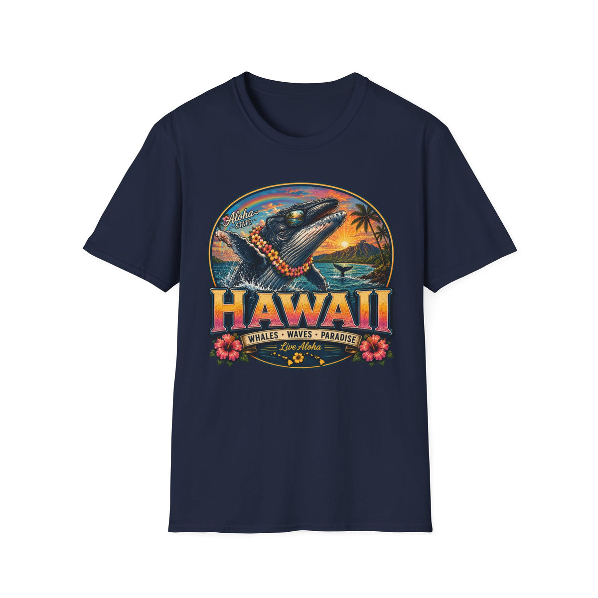 Hawaii Whale Sunset T-Shirt — Aloha Tropical Island Graphic Tee
