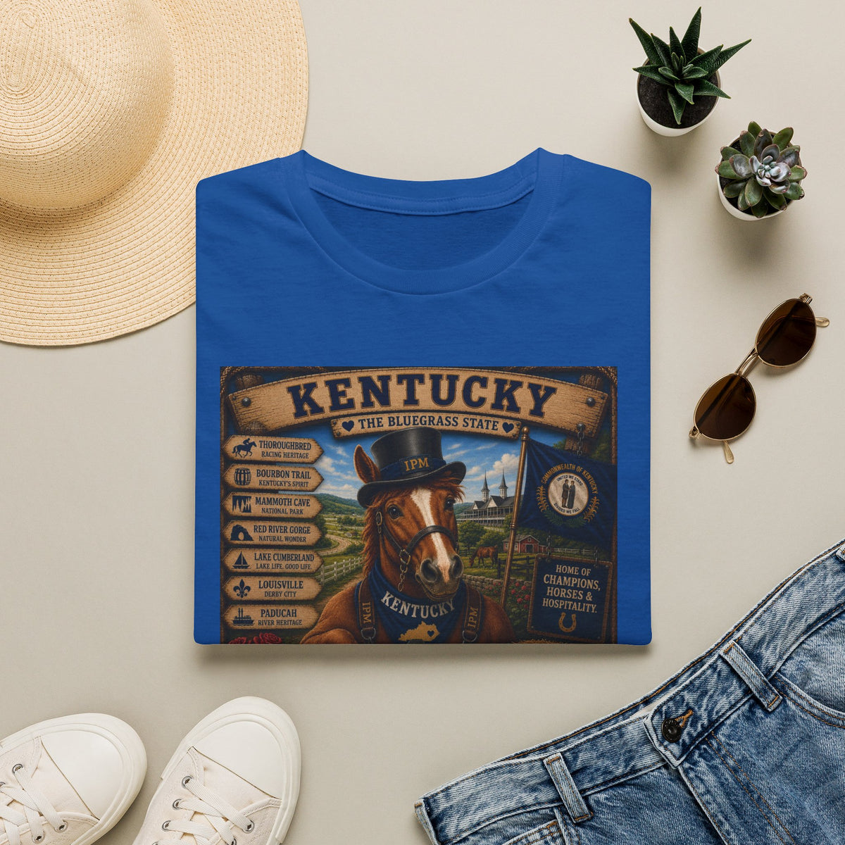 Kentucky Horse State Retro Vintage Graphic T-Shirt