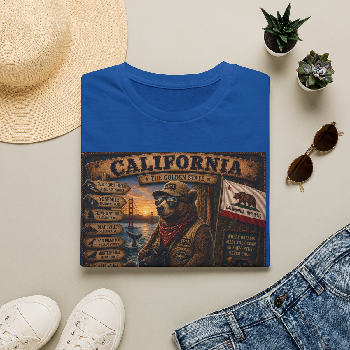 California Golden State Vintage Bear Graphic T-Shirt