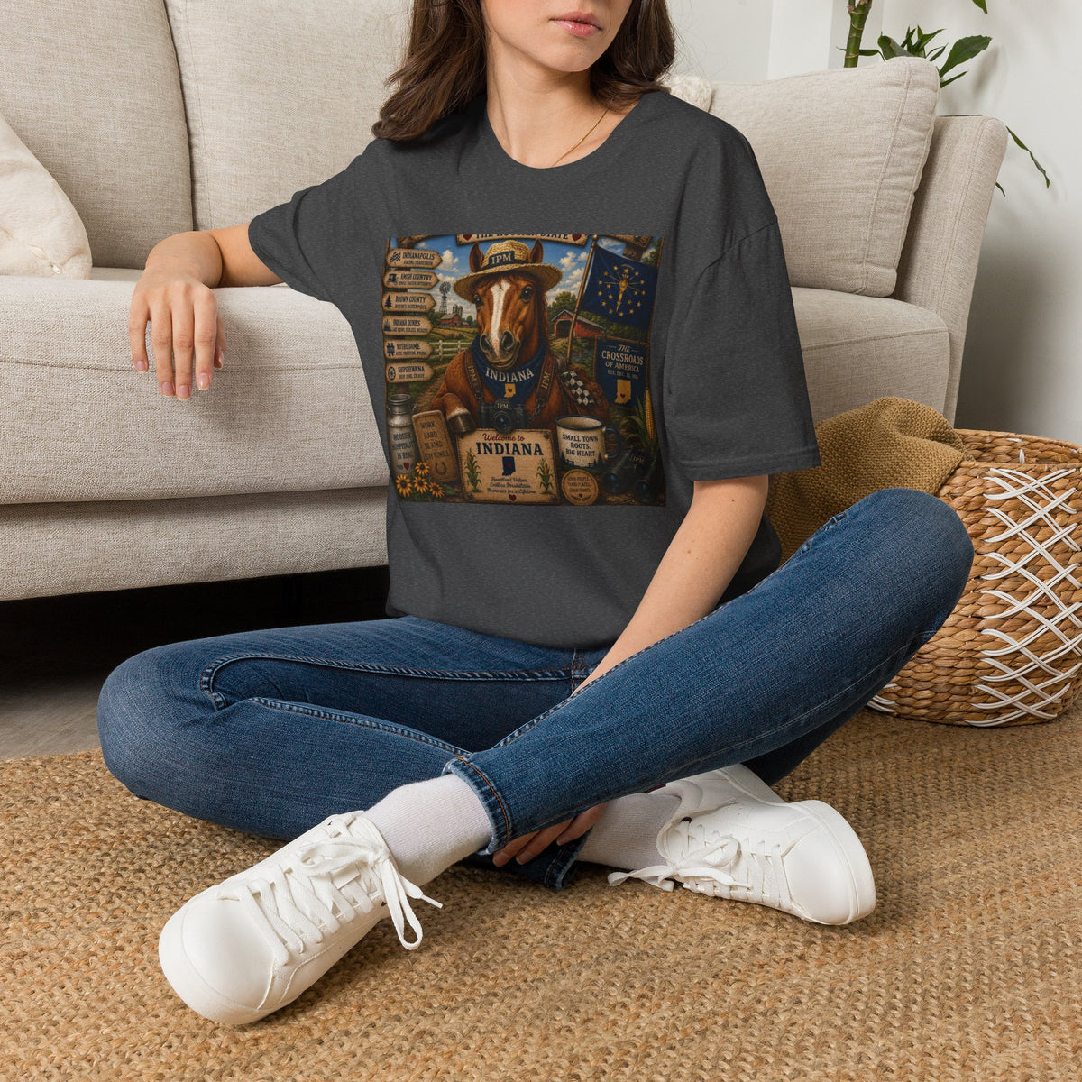 Indiana Scout Dog T-Shirt — Vintage State Travel Poster Design