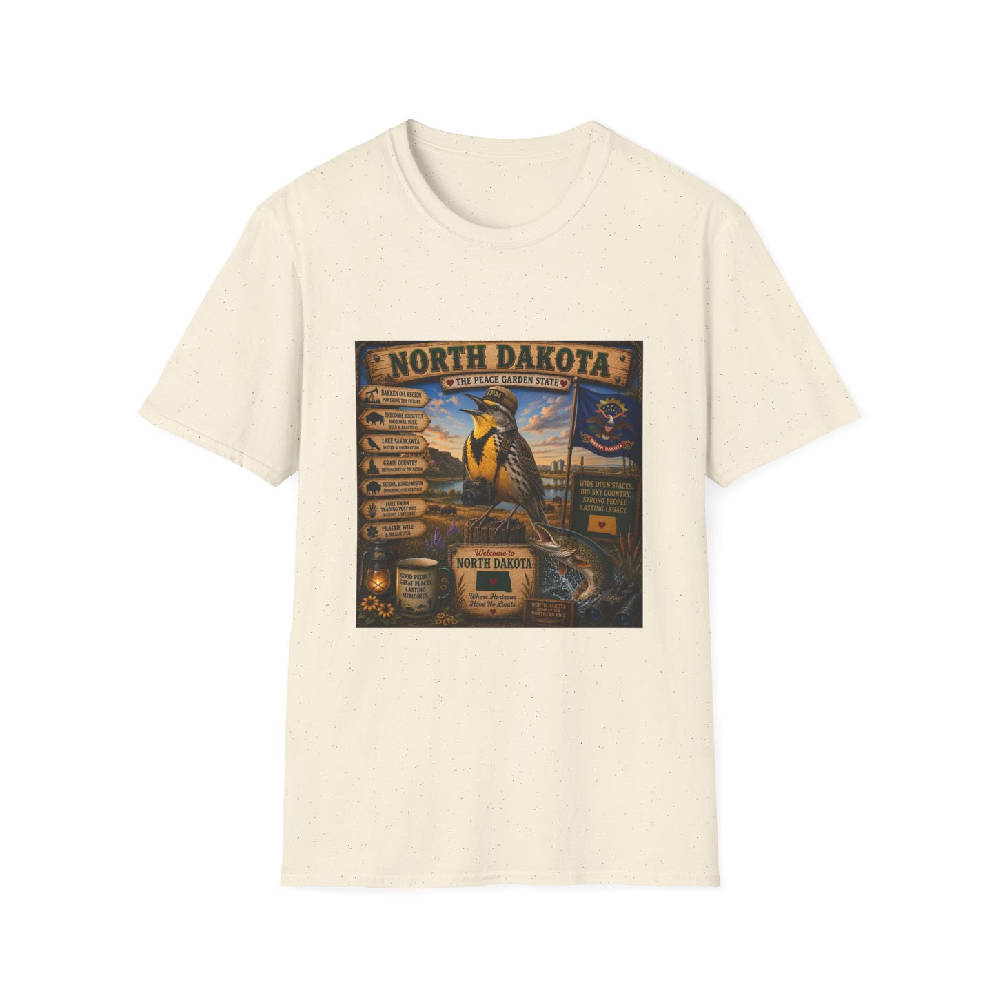 North Dakota State Pride T‑Shirt — "North Dakota: The Peace Garden State" Vintage Travel Design