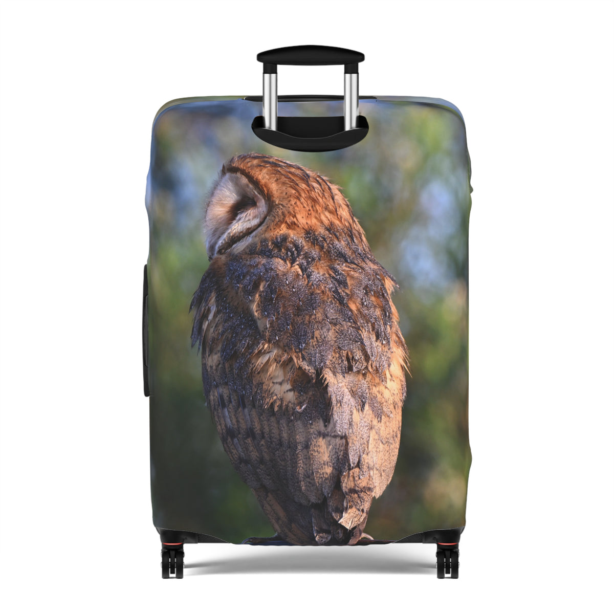 Barn Owl Luggage Cover — Realistic Wildlife Print Travel Protector