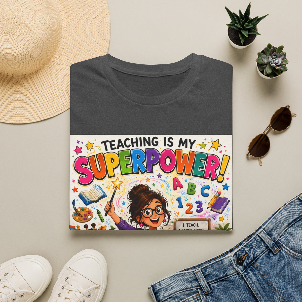 Teaching Is My Superpower T-Shirt — Colorful Teacher Appreciation Tee