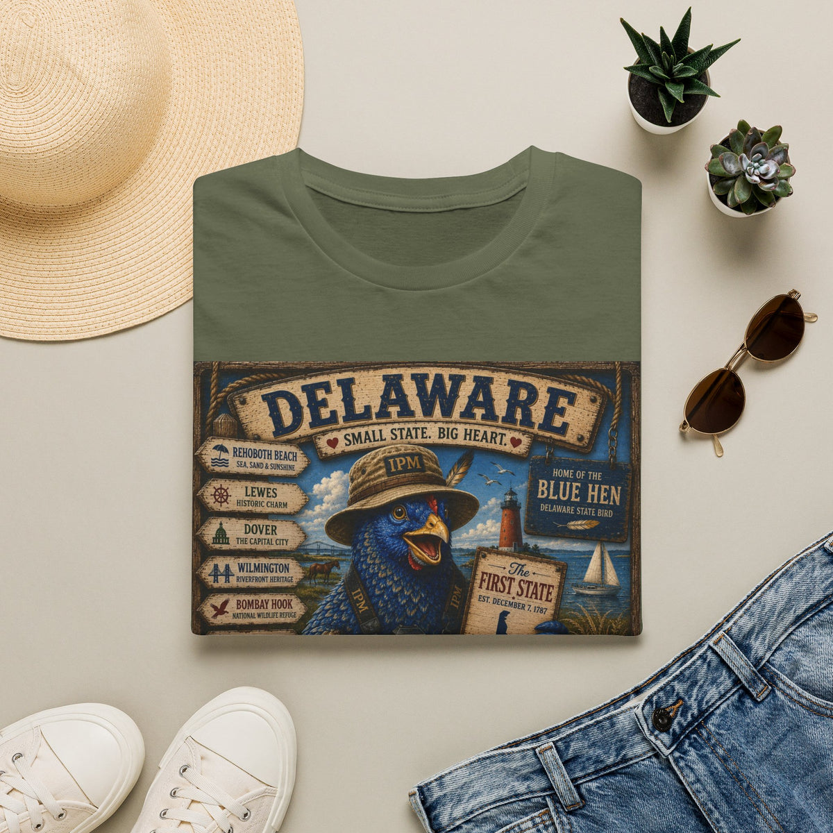 Delaware Blue Hen Vintage State Pride T-Shirt