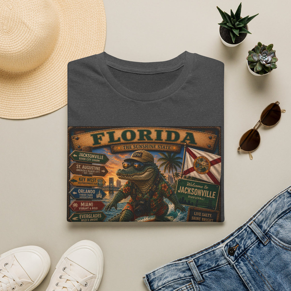 Florida Alligator Vintage Travel T-Shirt