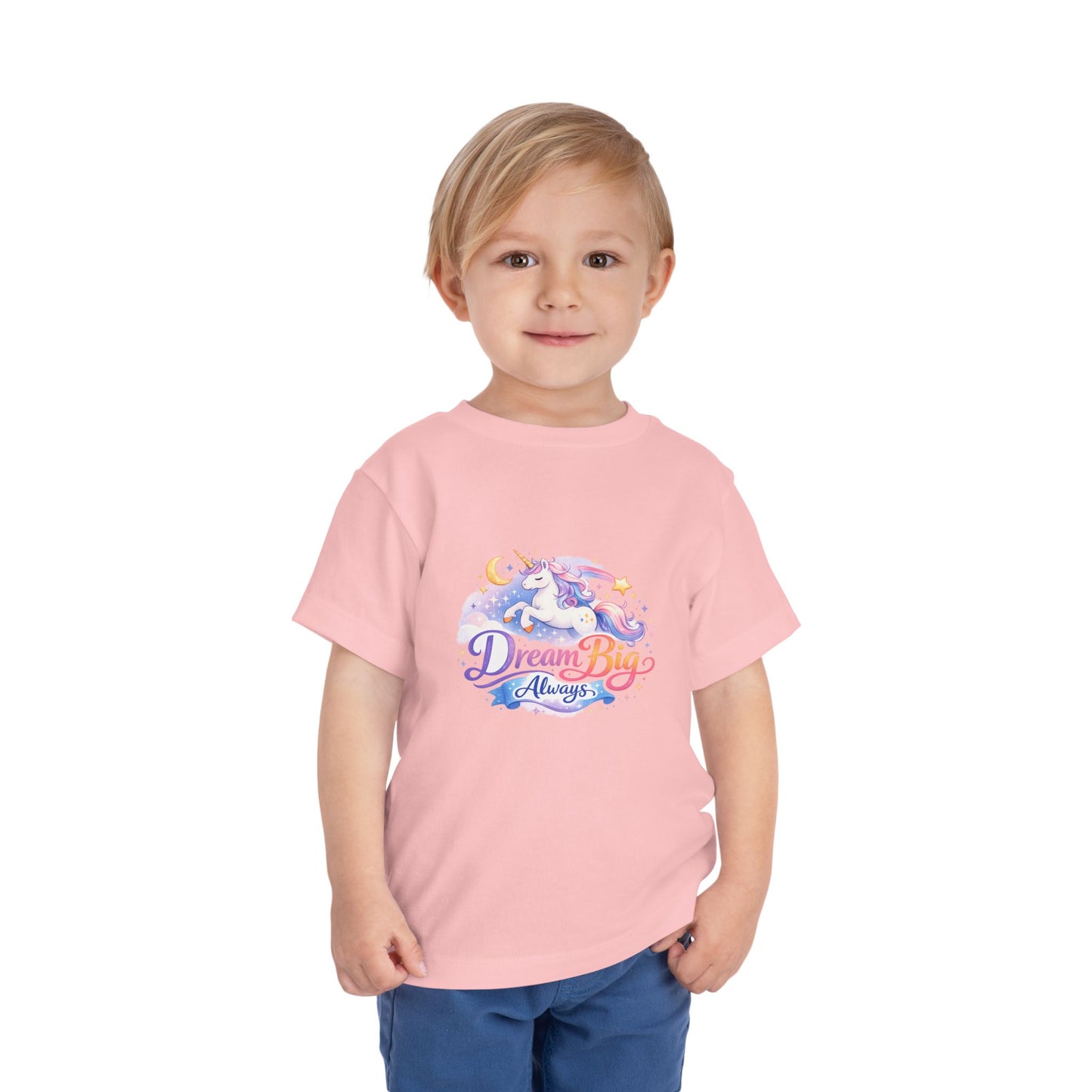 Toddler Tee — Dream Big Always Unicorn Graphic