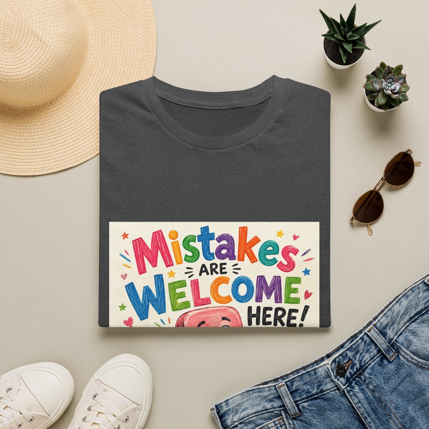 Kids' T-Shirt — "Mistakes Are Welcome Here" Positive Classroom Tee