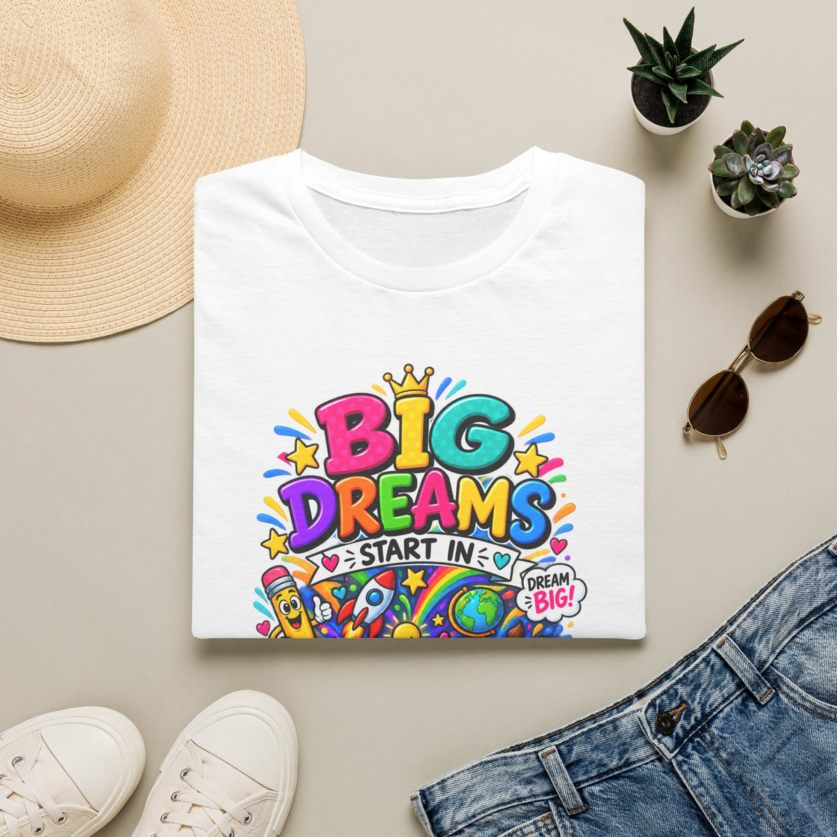 Big Dreams Start In... T-Shirt — Colorful Back-to-School 2nd Grade Tee