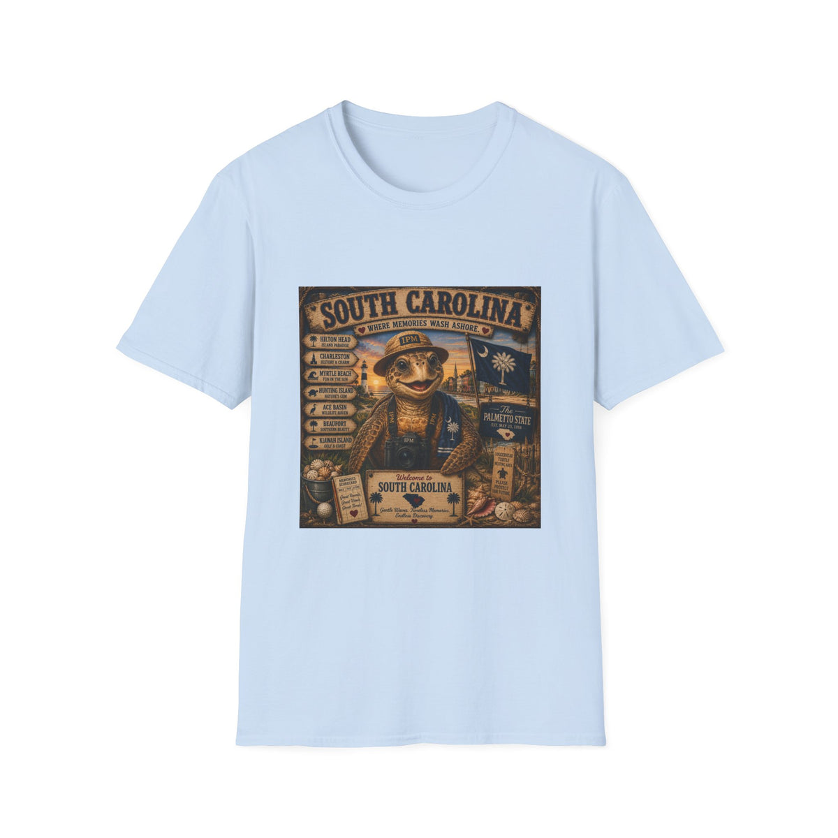 South Carolina Turtle Vintage Graphic T-Shirt — "Where Memories Wash Ashore"