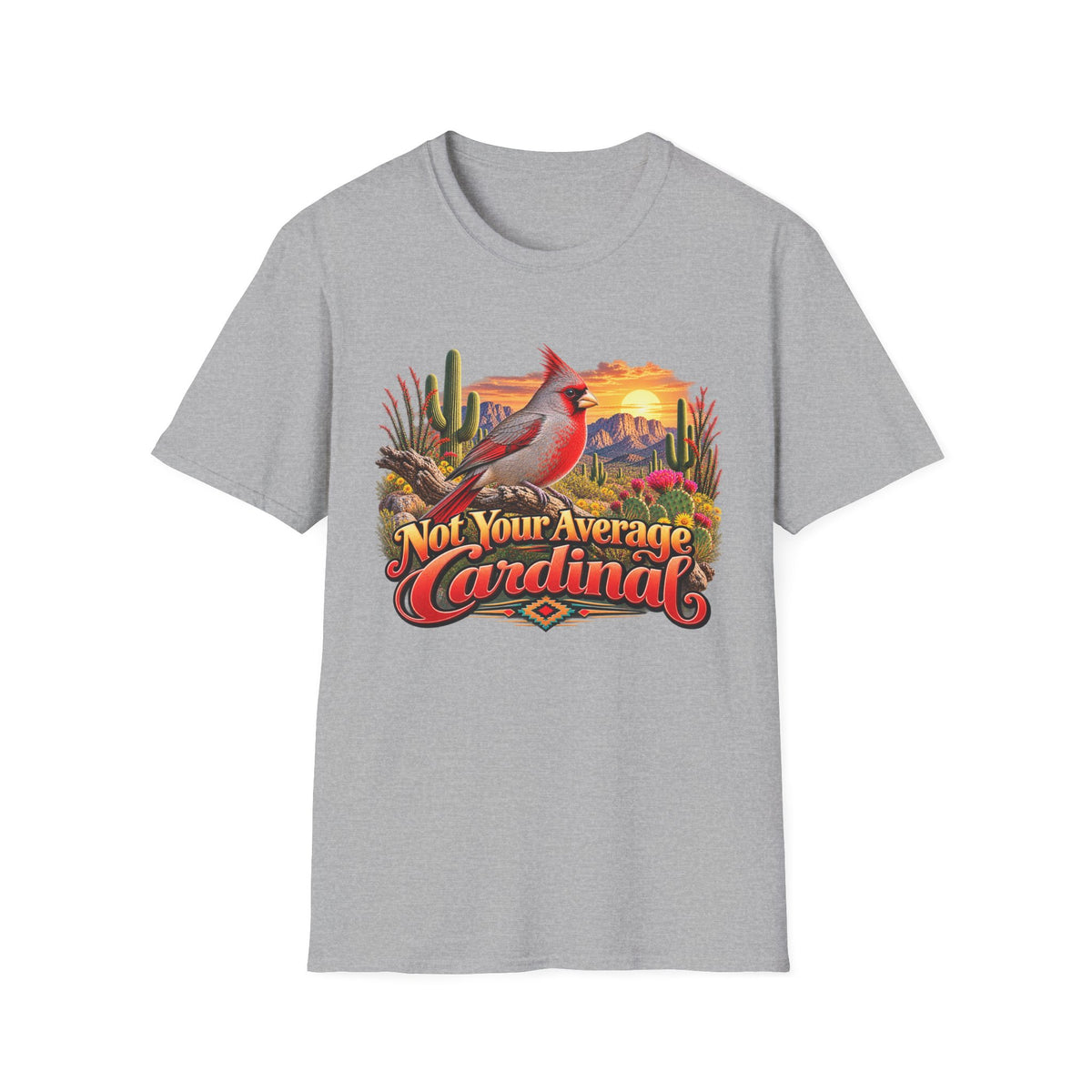 Cardinal Desert Sunset T-Shirt — "Not Your Average Cardinal" Graphic Tee