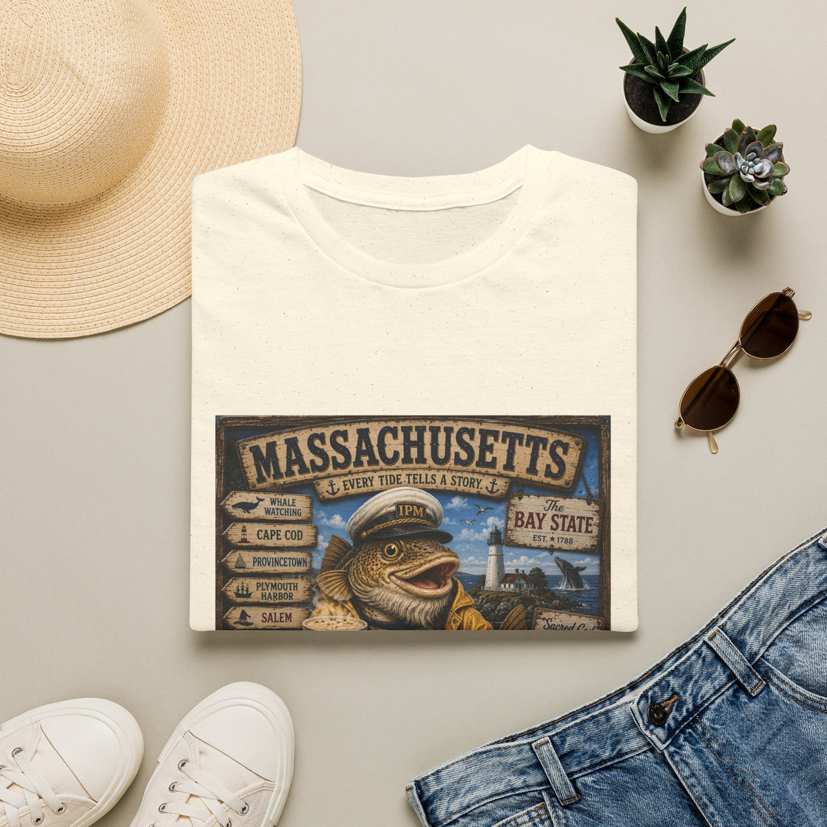 Massachusetts Fisherman T-Shirt – Vintage Cape Cod & Bay State Nautical Tee