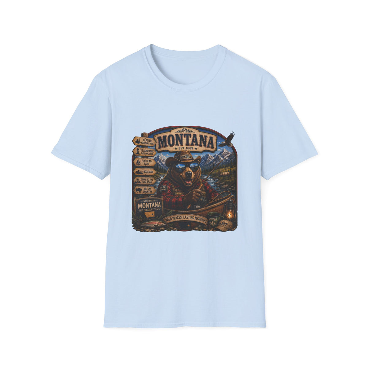 Montana Bear Graphic T-Shirt — Vintage Outdoor Scenic Tee
