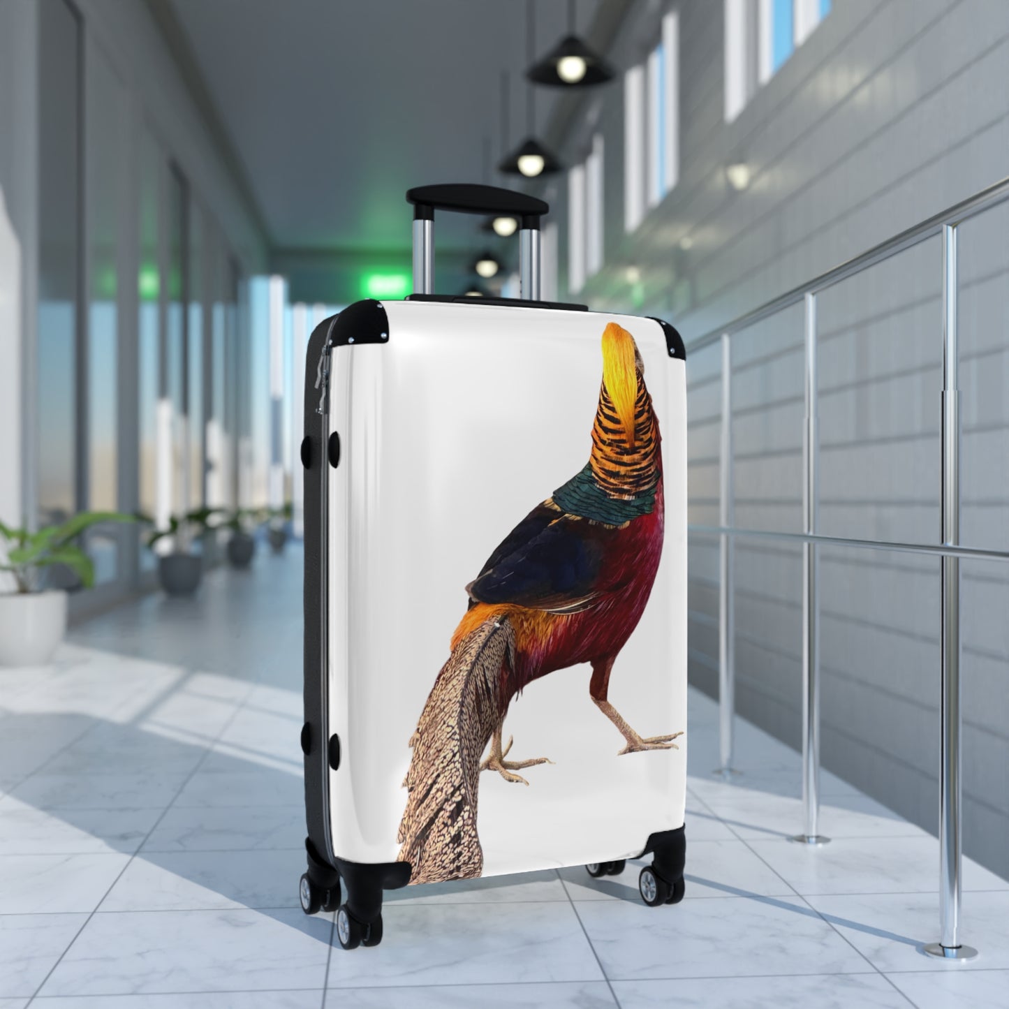 Pheasant Print Suitcase – Colorful Gamebird Carry-On Luggage