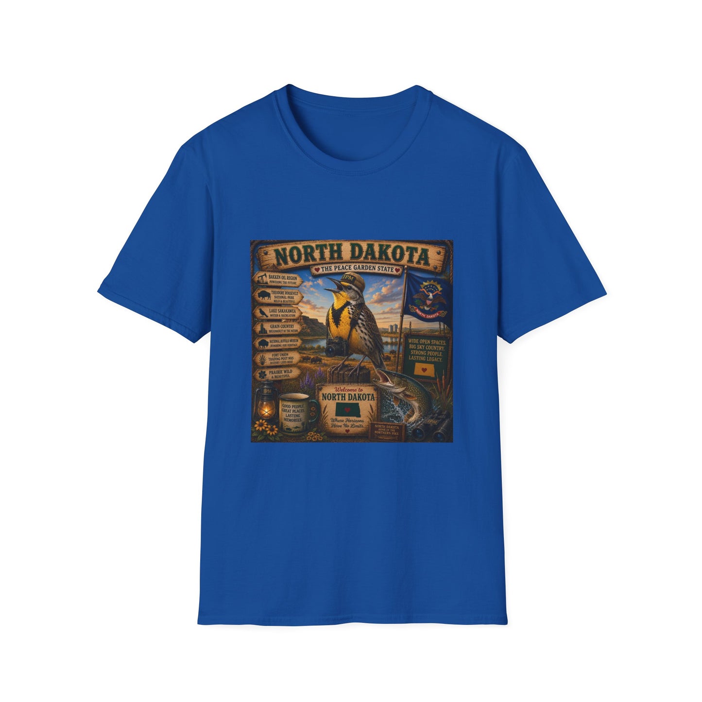 North Dakota State Pride T‑Shirt — "North Dakota: The Peace Garden State" Vintage Travel Design