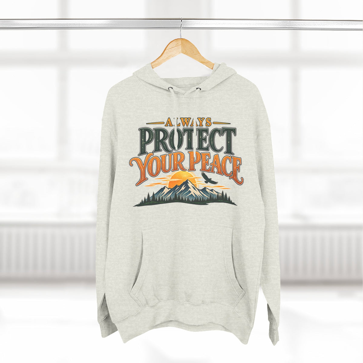Hoodie - "Always Protect Your Peace" Mountain Graphic Fleece Hoodie