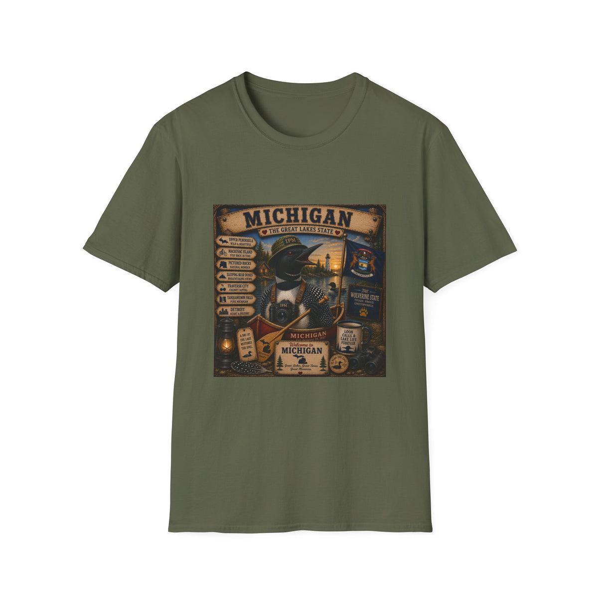 Michigan Vintage Travel T-Shirt — The Great Lakes State Graphic Tee