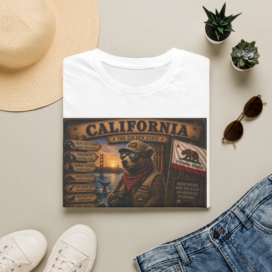 California Golden State Vintage Bear Graphic T-Shirt