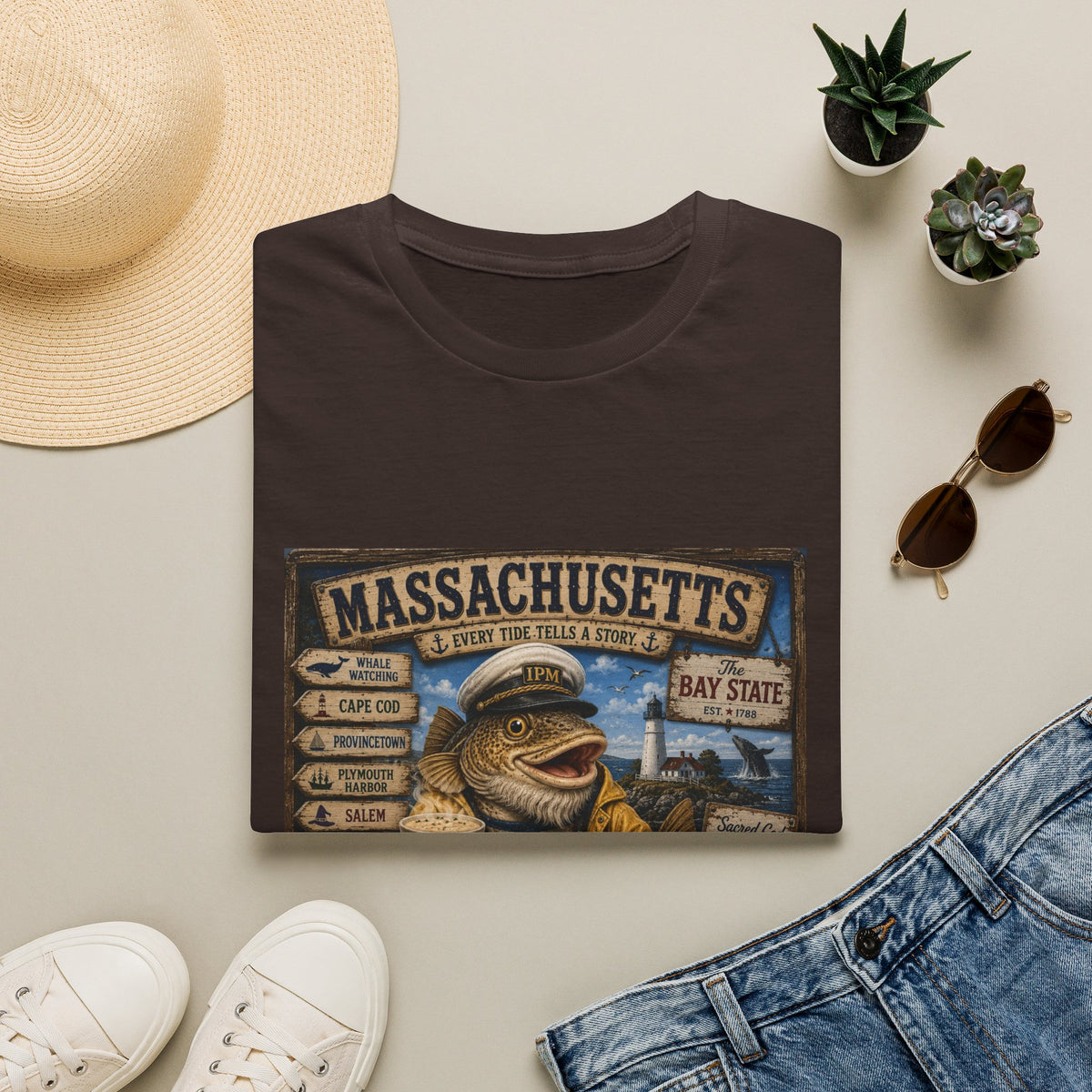 Massachusetts Fisherman T-Shirt – Vintage Cape Cod & Bay State Nautical Tee