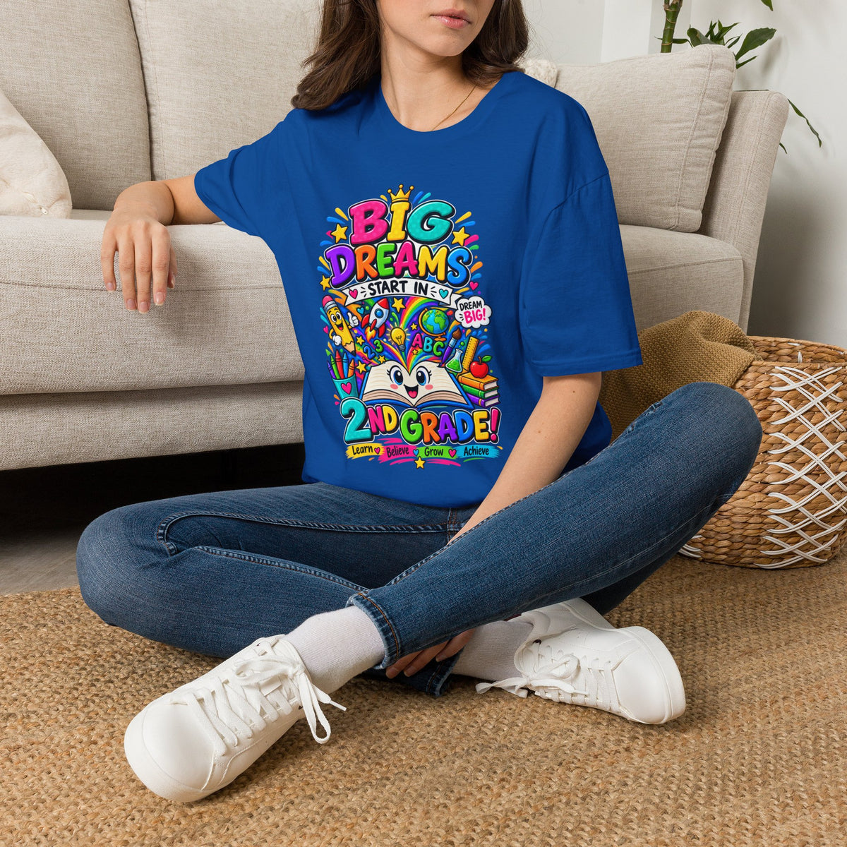 Big Dreams Start In... T-Shirt — Colorful Back-to-School 2nd Grade Tee