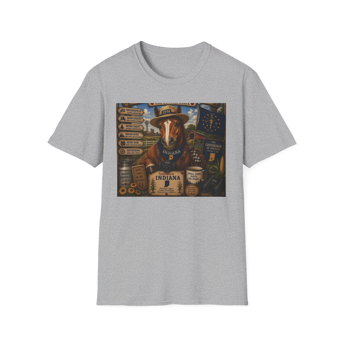 Indiana Scout Dog T-Shirt — Vintage State Travel Poster Design