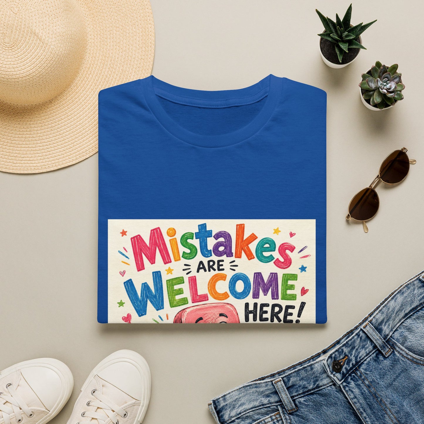 Kids' T-Shirt — "Mistakes Are Welcome Here" Positive Classroom Tee