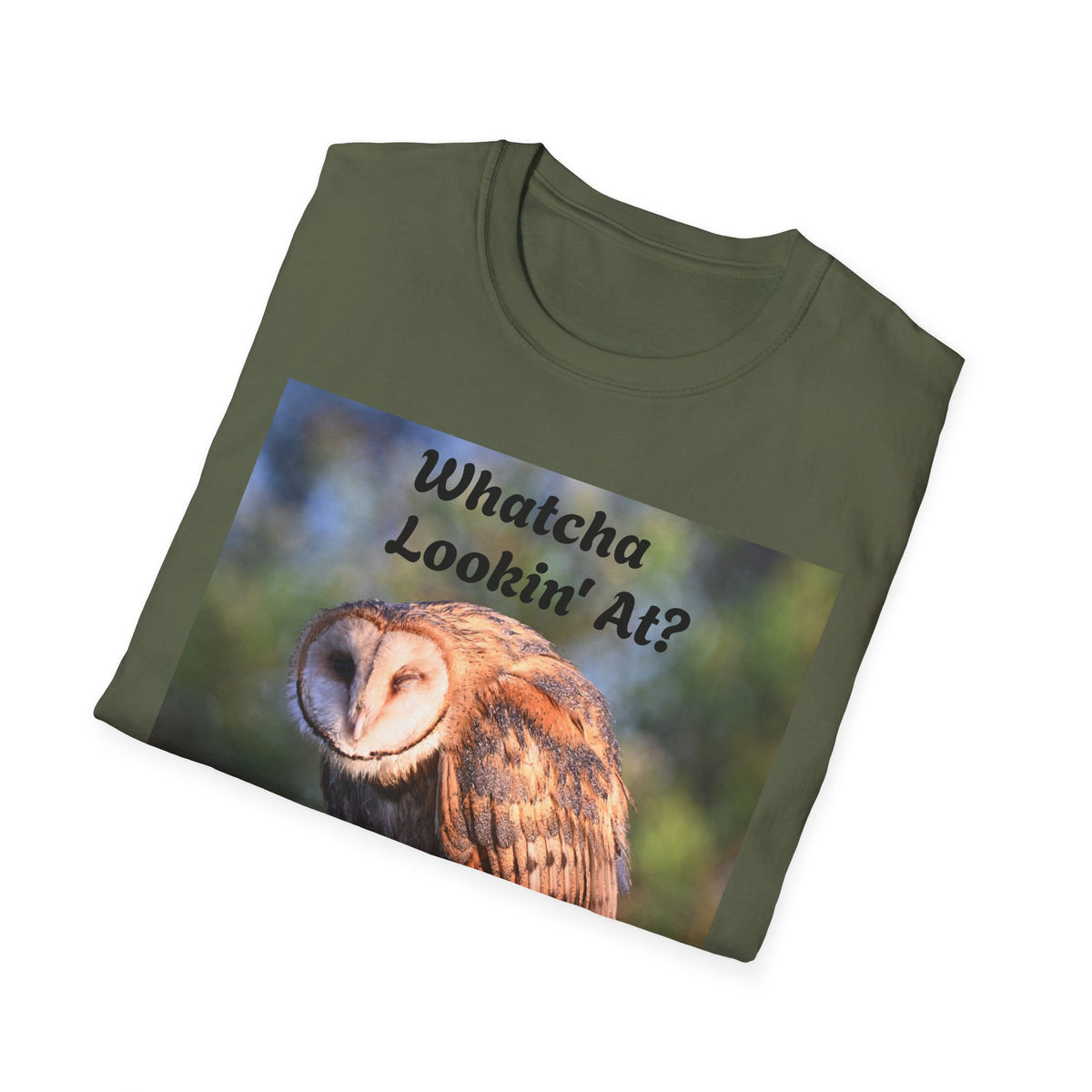 Barn Owl T‑Shirt – “Whatcha Lookin’ At?” Rustic Wildlife Tee