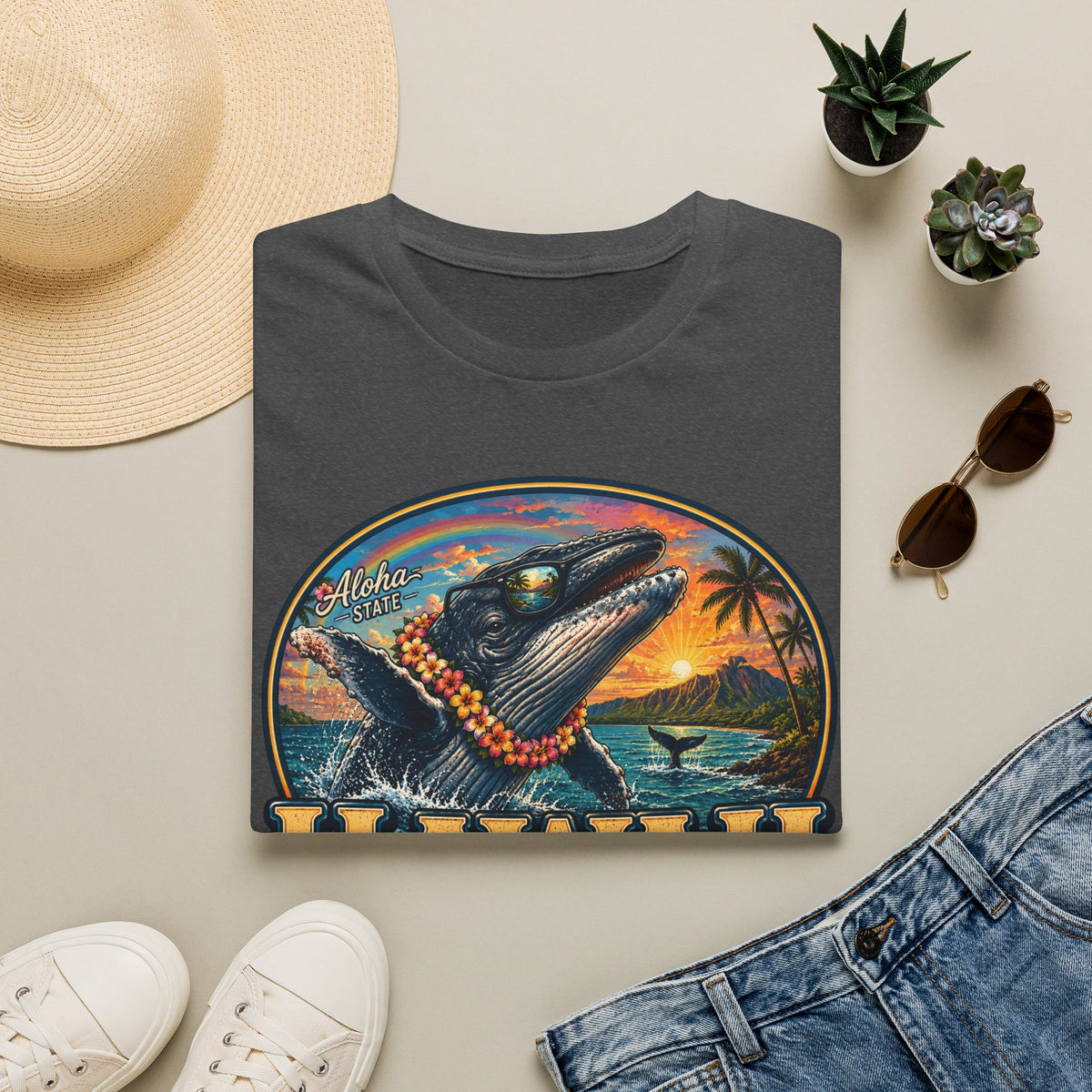 Hawaii Whale Sunset T-Shirt — Aloha Tropical Island Graphic Tee