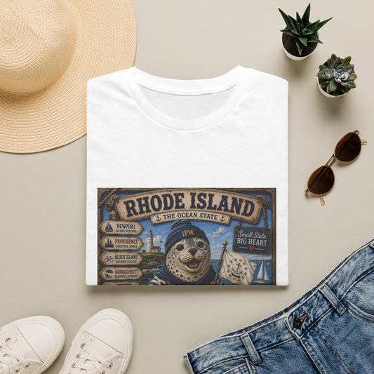 Rhode Island Sealife T-Shirt — 'The Ocean State' Vintage Seal Design