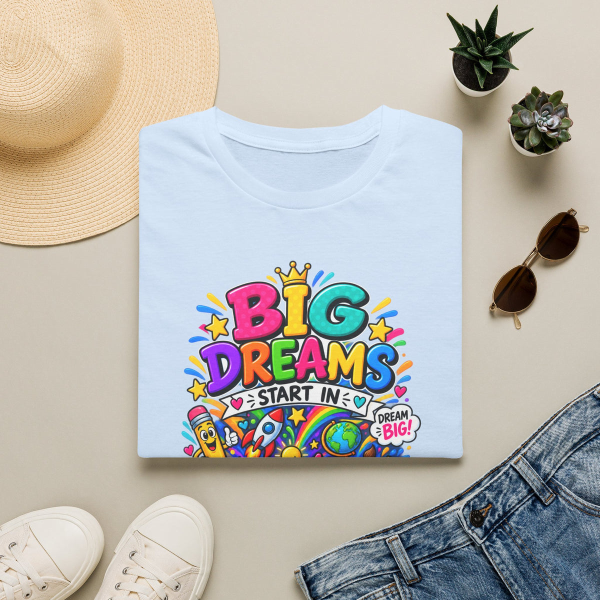 Big Dreams Start In... T-Shirt — Colorful Back-to-School 2nd Grade Tee