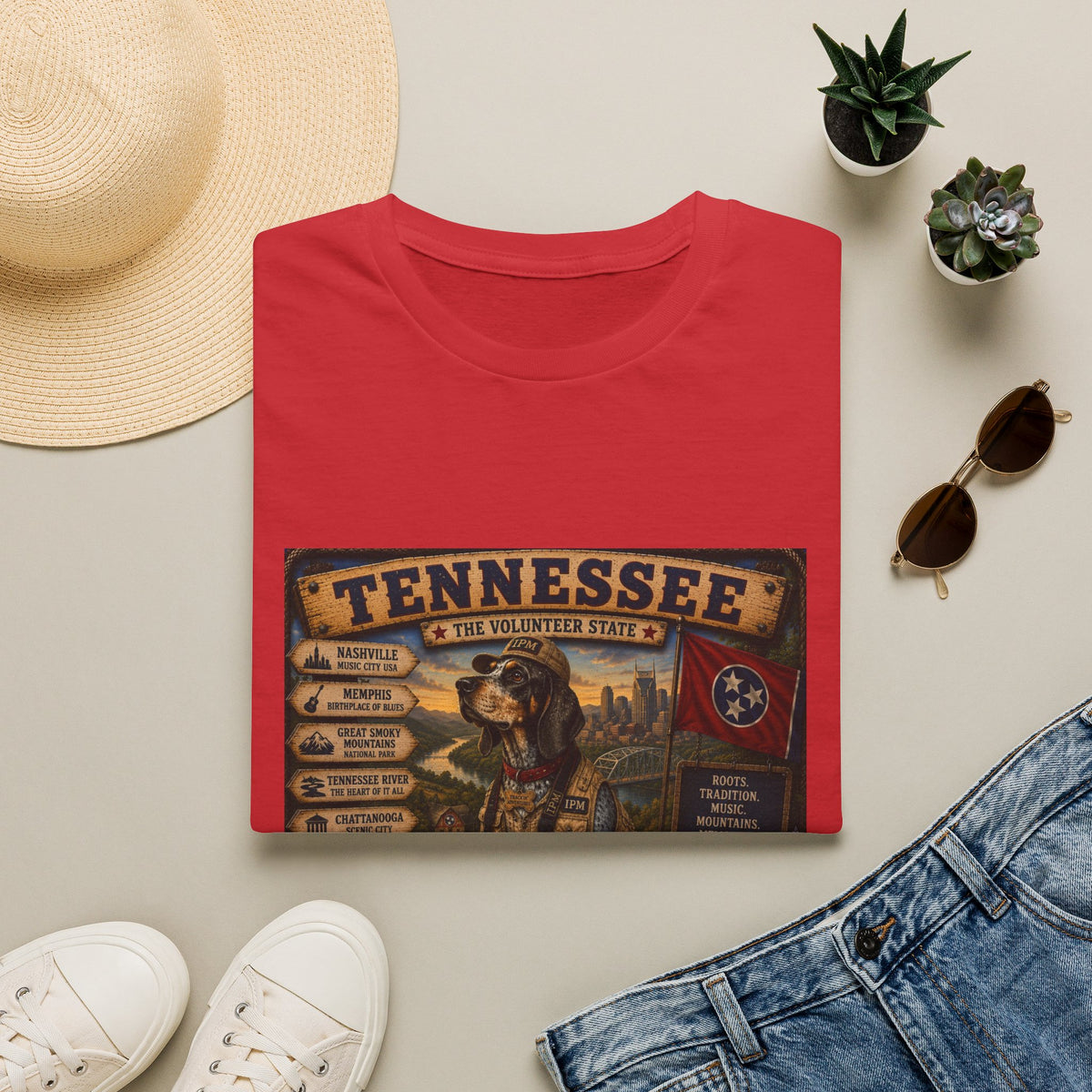 Tennessee Vintage State T-Shirt — "The Volunteer State" Retro Travel Tee